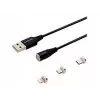 Savio CL-152 USB cable 1 m USB 2.0 USB C Micro USB A/Lightning Black
