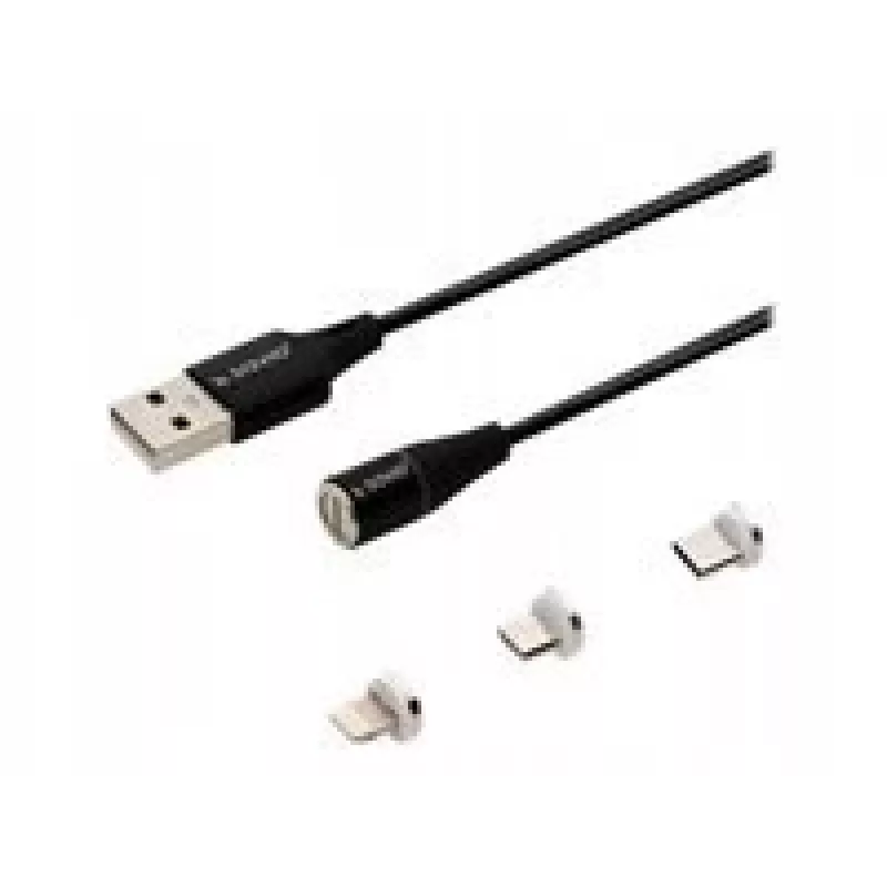 Savio CL-152 USB cable 1 m USB 2.0 USB C Micro USB A/Lightning Black