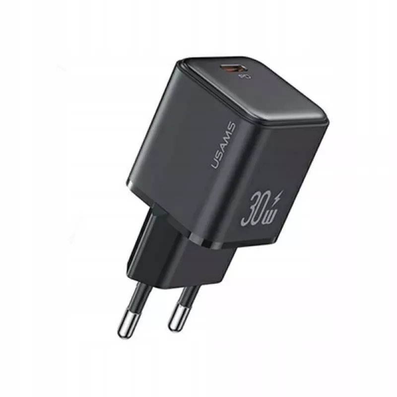 usams USB-C PD 3.0 Charger CC186TC01 30W Fast Charging, Black
