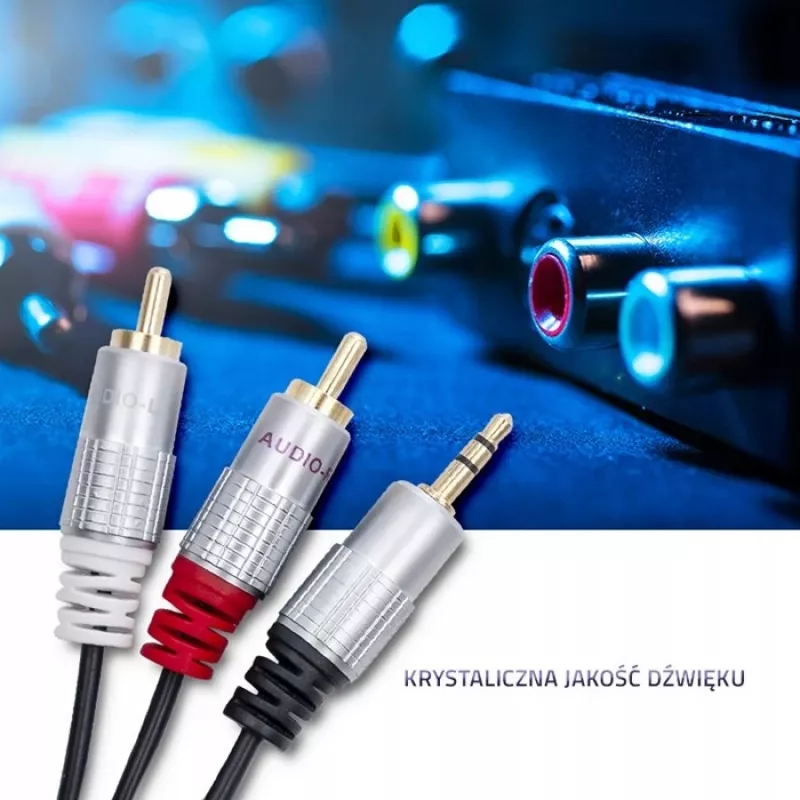 Audio Cable Qoltec 52341 3m 2xRCA 3.5mm Black