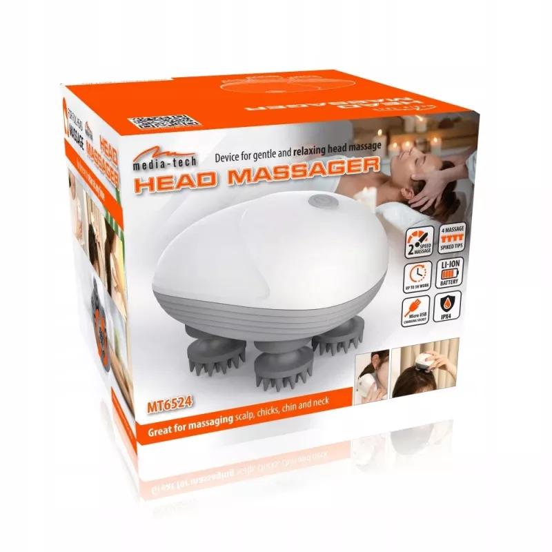 Head Massager MEDIA-TECH MT6524 — portable design, adjustable intensity
