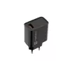 NATEC AC fast charging indoor wired charger Ribera — 18W (5–15V, up to 3A), 1× USB-A, Huawei FCP/SCP, black