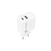 Indoor AC Fast Charging Charger NATEC RIBERA 12V 20W USB-C PD 3.0 + USB-A Samsung AFC White