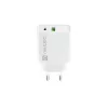 Indoor AC Fast Charging Charger NATEC RIBERA 12V 20W USB-C PD 3.0 + USB-A Samsung AFC White