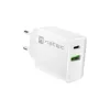 Indoor AC Fast Charging Charger NATEC RIBERA 12V 20W USB-C PD 3.0 + USB-A Samsung AFC White