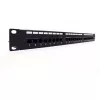 Patch Panel 19 24 Ports, CAT6, S / FTP, 1U, Cable Support, Black (complete)