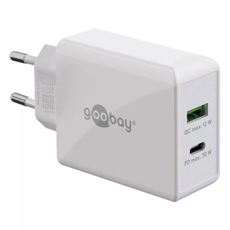 Goobay Dual USB-C™ PD (Power Delivery) Fast Charger (30 W) (61674)