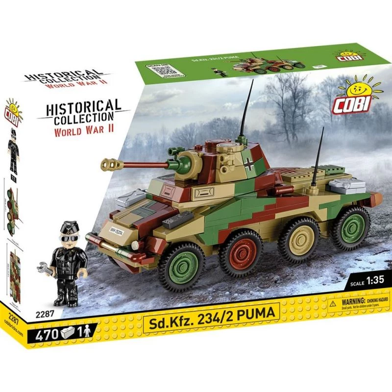 Cobi Historical Collection WWII SD.Vehicle 234/2 Puma Vehicle, Multi