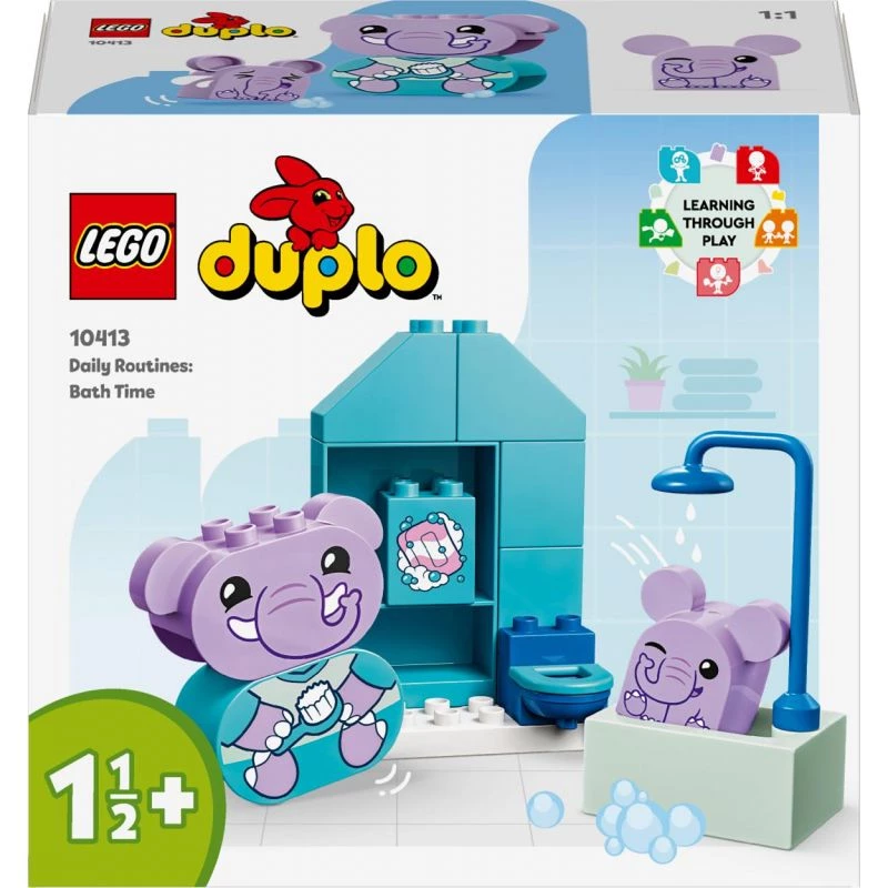 LEGO DUPLO Bath Time Set 10413 — bath-themed playset for toddlers, 15 pieces, recommended age 1.5+