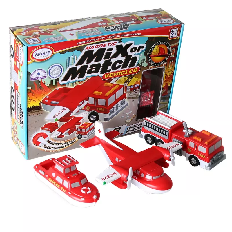 Vehicle set Popular Playthings Mix or Match Vehicles Fire and Rescue