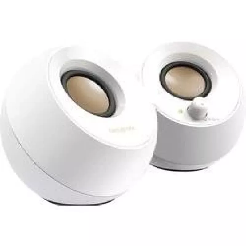Creative Pebble 2.0 Desktop Stereo Speakers, White