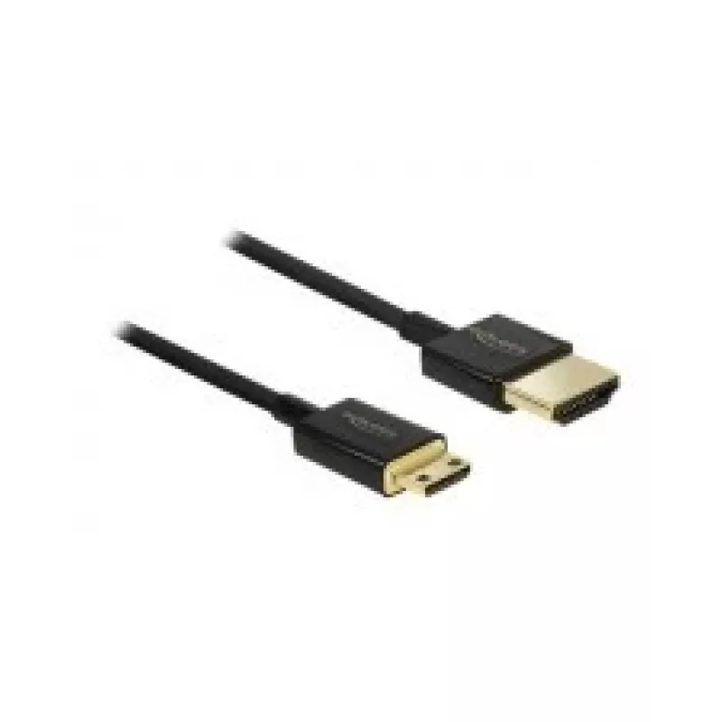 DeLOCK Slim Premium - Video-/Audio-/Network Cable - HDMI - 36 AWG - HDMI, 19-pin (M) - to - Mini-HDMI, 19-pin (M) - 2,0m - Triple Insulation - Black (84778)