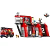 Construction Toy LEGO City Fire Station with Turntable Ladder Vehicle 60414 — 843 pieces, 5 minifigures, 220×320×140 mm