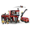 Construction Toy LEGO City Fire Station with Turntable Ladder Vehicle 60414 — 843 pieces, 5 minifigures, 220×320×140 mm