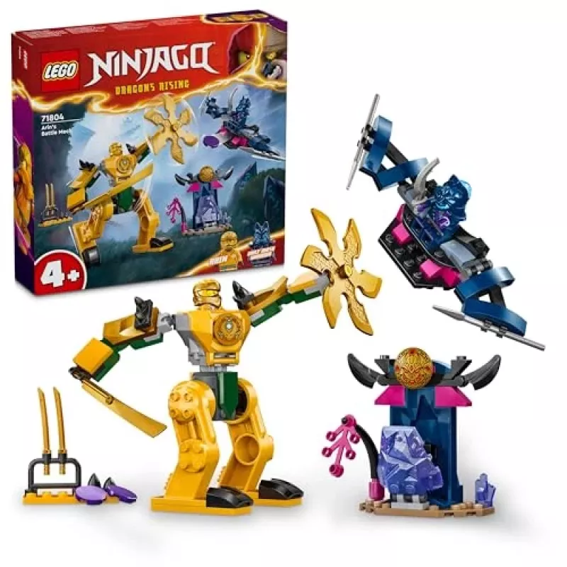 LEGO NINJAGO Arin’s Battle Mech Action Figure Ninja Toy for 4 Plus Year Old Boys Girls & Kids Dragons Rising Set with Arin Minifigure and Mini Kata