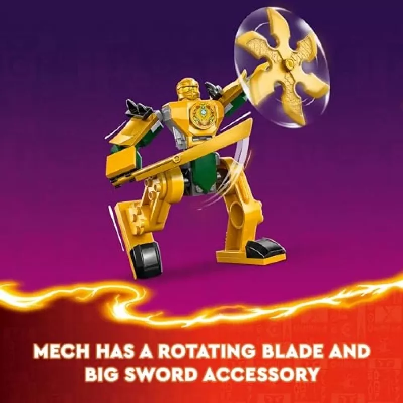 LEGO NINJAGO Arin’s Battle Mech Action Figure Ninja Toy for 4 Plus Year Old Boys Girls & Kids Dragons Rising Set with Arin Minifigure and Mini Kata