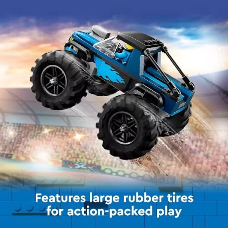 Construction toy LEGO City 60402 Blue Monster Truck with large tires, 148 pieces, 1 minifigure, age 5+