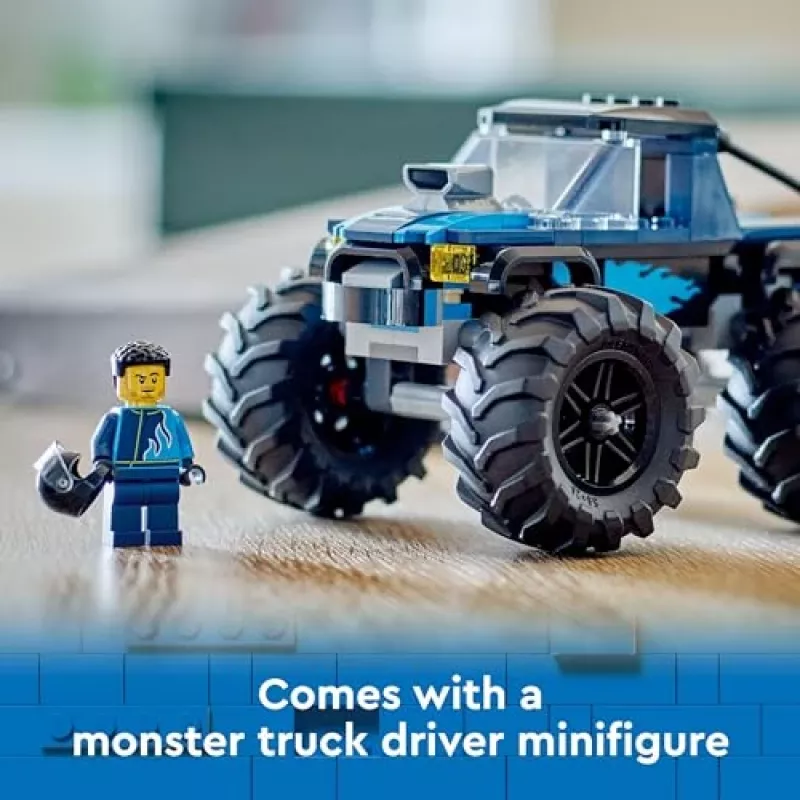 Construction toy LEGO City 60402 Blue Monster Truck with large tires, 148 pieces, 1 minifigure, age 5+