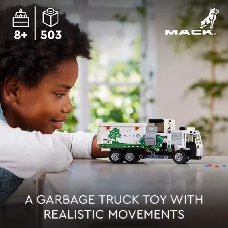 Construction toy LEGO Technic Mack LR Electric Garbage Truck 42167 — 503 pieces, motorized, size 230×80×90 mm