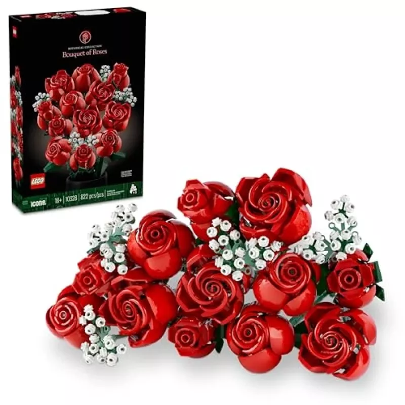 LEGO Icons Bouquet of Roses Artificial Flowers Set for Adults Botanical Collection Home Décor Accessories Valentine’s Day Treat Gifts for Women