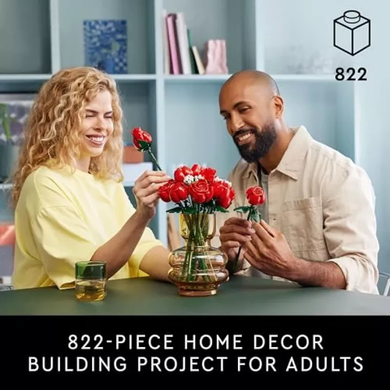 LEGO Icons Bouquet of Roses Artificial Flowers Set for Adults Botanical Collection Home Décor Accessories Valentine’s Day Treat Gifts for Women