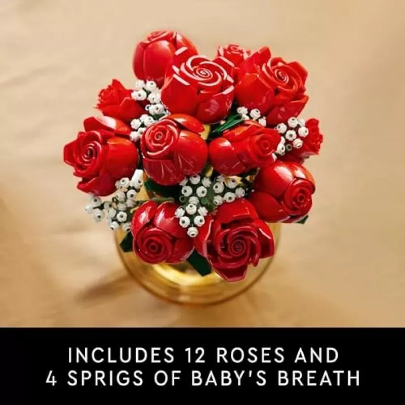 LEGO Icons Bouquet of Roses Artificial Flowers Set for Adults Botanical Collection Home Décor Accessories Valentine’s Day Treat Gifts for Women