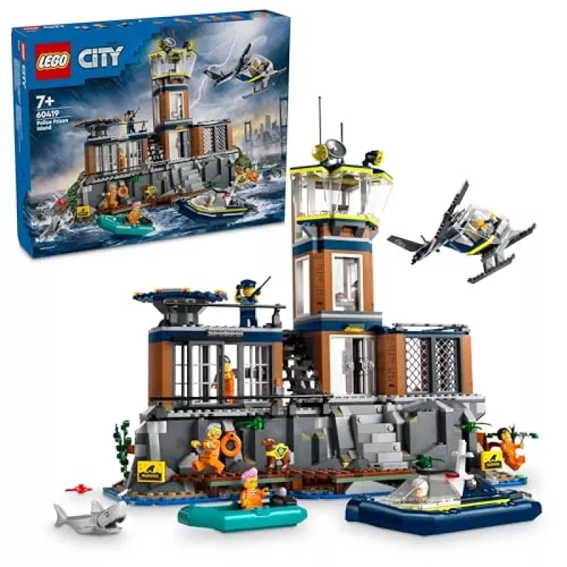 LEGO City Construction toy Police Station Prison Island 60419 — 980 pieces, 7 minifigures, 370×400×160 mm