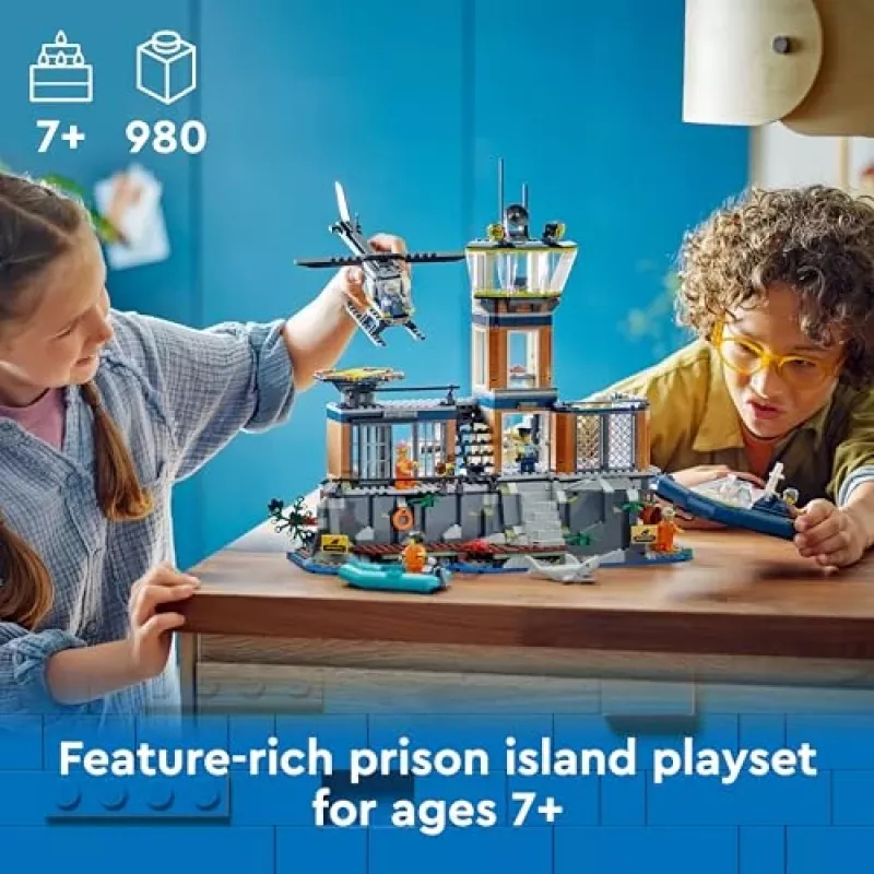 LEGO City Construction toy Police Station Prison Island 60419 — 980 pieces, 7 minifigures, 370×400×160 mm