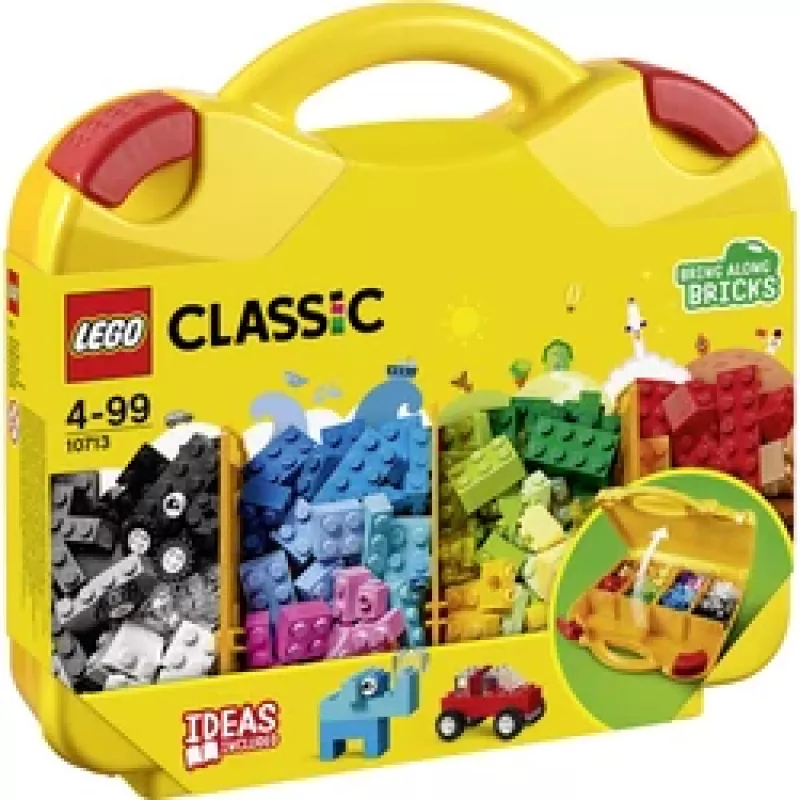 LEGO 10713 Classic Creative Suitcase Toy Storage Case with Fun Colourful Building Bricks Gifts for 4 Plus Year Old Kids Boys & Girls Single