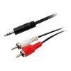 Equip 3.5mm Male to 2xRCA Male Stereo Audio Cable, 2.5m, 3.5mm, Male, 2 x RCA, Male, 2.5 m, Black