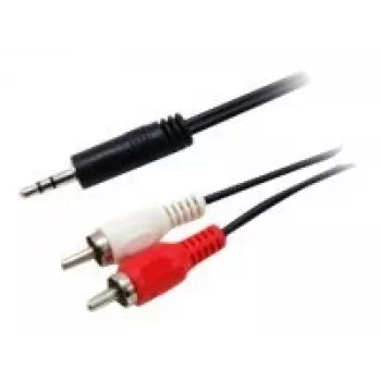 Equip 3.5mm Male to 2xRCA Male Stereo Audio Cable, 2.5m, 3.5mm, Male, 2 x RCA, Male, 2.5 m, Black