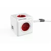 Allocacoc PowerCube Extended USB 1.5 m Power Strip, Red