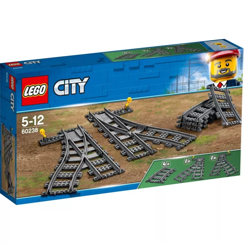 Construction toy set LEGO City 60238 – railway switch and accessories for playsets