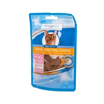 Cat dental enzyme chips bogar Bogadent Fish 50 g — crunchy fish-flavored dental treats, protein 41%, fat 26%