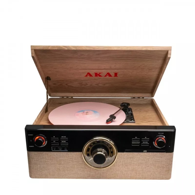 AKAI ATT-300CC Belt-Drive Turntable with USB and Built-in Phono Preamp, Black