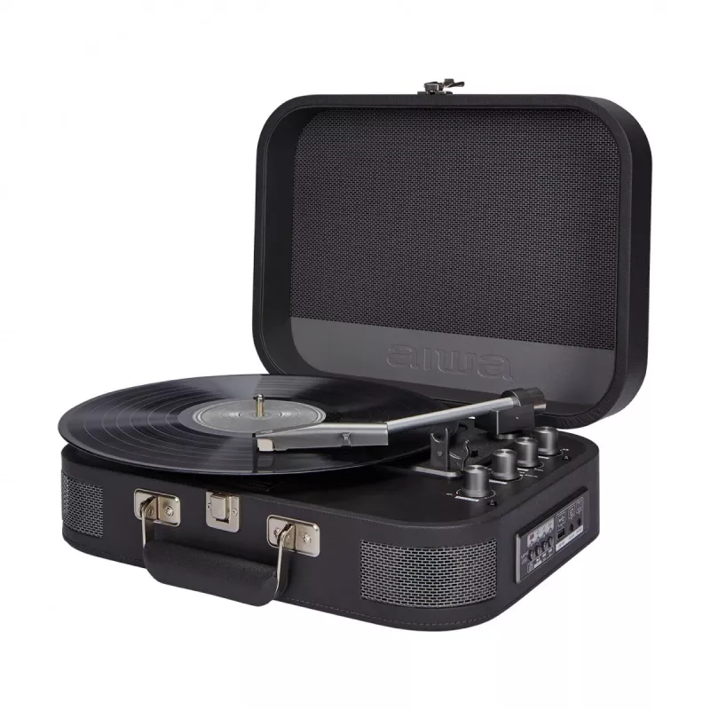 AIWA VPX-1951/TN Belt Drive Turntable with Bluetooth 5.0, USB Recording, Built-in Speakers, 33/45/78 RPM