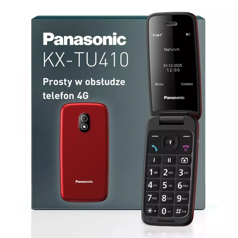PANASONIC KX-TU410EXR Clamshell Mobile Phone - Red