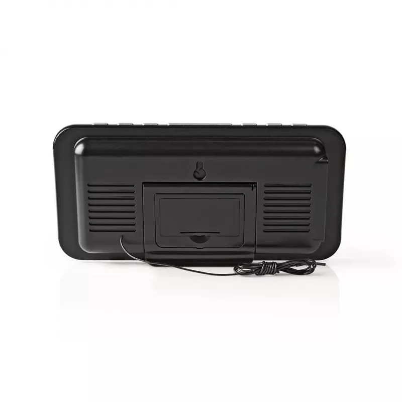 Nedis CLAR004BK Radio Alarm Clock with LED Display, FM Tuner, Dual Alarm, Projection, AUX, Black