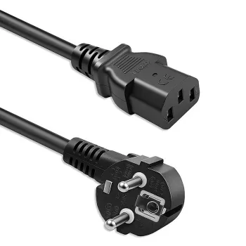 QOLTEC Power Cable SCHUKO CEE Angled Plug IEC C13 5m Black