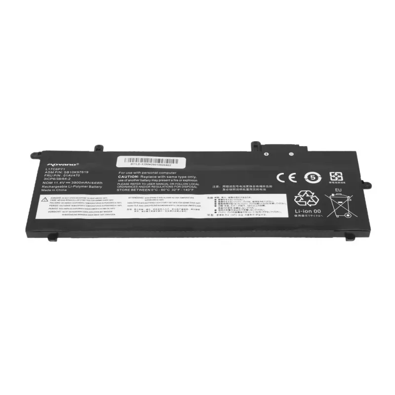 MITSU Battery L17C6P71 for Lenovo ThinkPad X280 A285 - 3900 mAh (44 Wh)