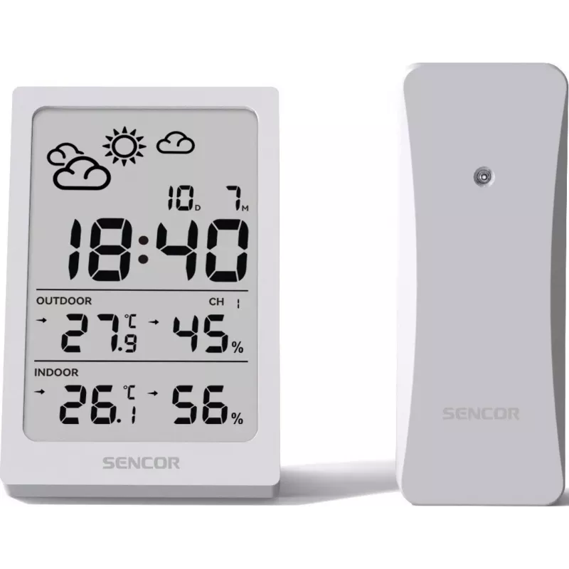 SENCOR Multifunctional Station SWS 2300 W - Weather Station with Clock, Alarm, and Outdoor Sensor