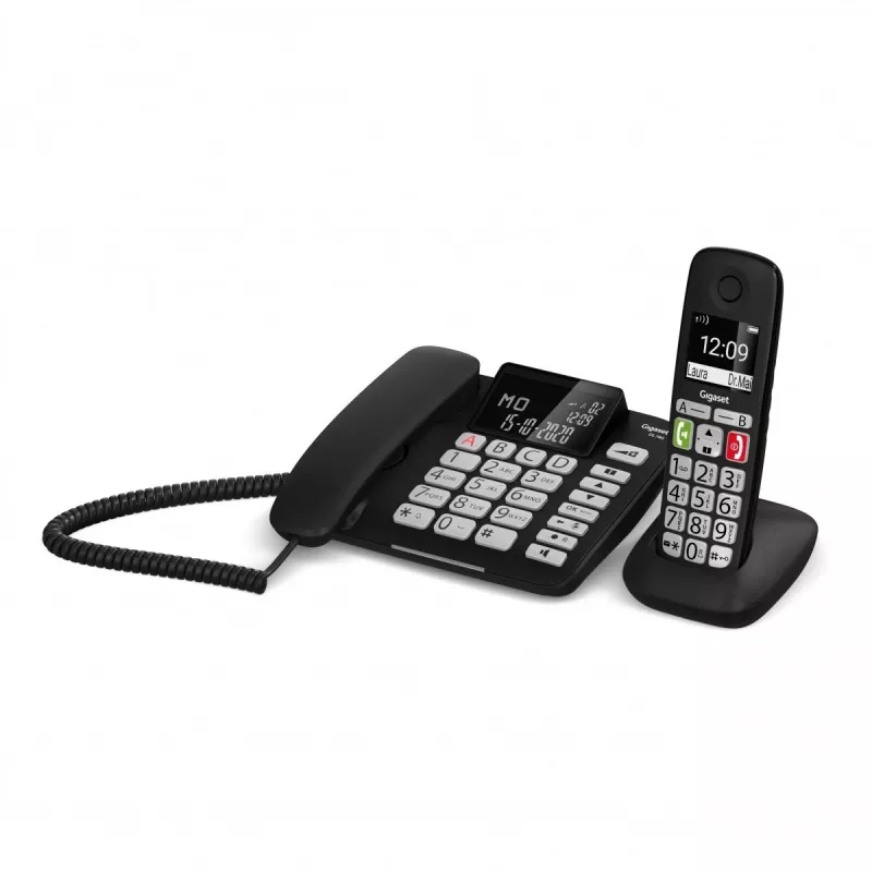 Gigaset DL780 Plus Corded Phone with Answering Machine, Black