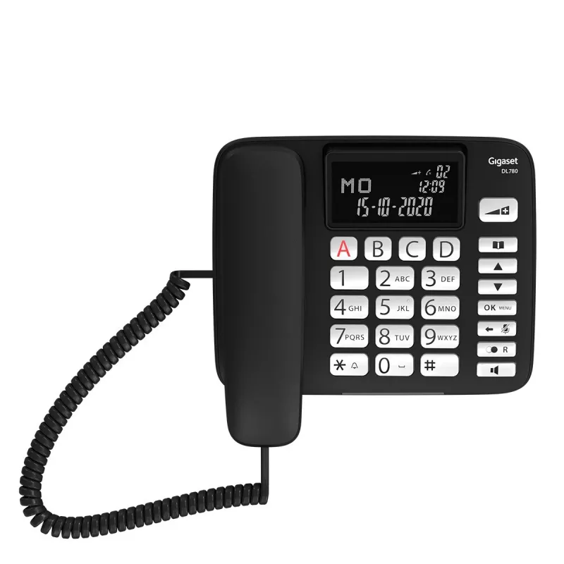 Gigaset DL780 Plus Corded Phone with Answering Machine, Black