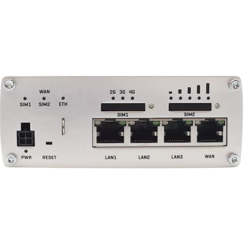Teltonika RUTX09 Industrial 4G LTE-A Cat 6 Cellular Router with 4-Port Gigabit Switch, Dual SIM, GNSS