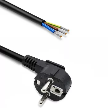 QOLTEC Power Cable SCHUKO CEE Angled Plug Cu Stripped 1.5m Black