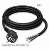 QOLTEC Power Cable SCHUKO CEE Angled Plug Cu Stripped 1.5m Black