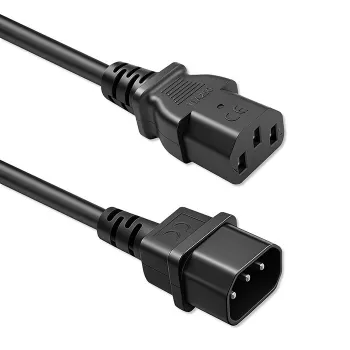 QOLTEC Power Cable IEC C13 C14 3x0.75mm² Pure Copper 1.8m Black