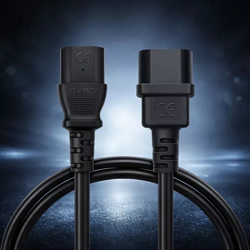 QOLTEC Power Cable IEC C13 C14 3x0.75mm² Pure Copper 1.8m Black