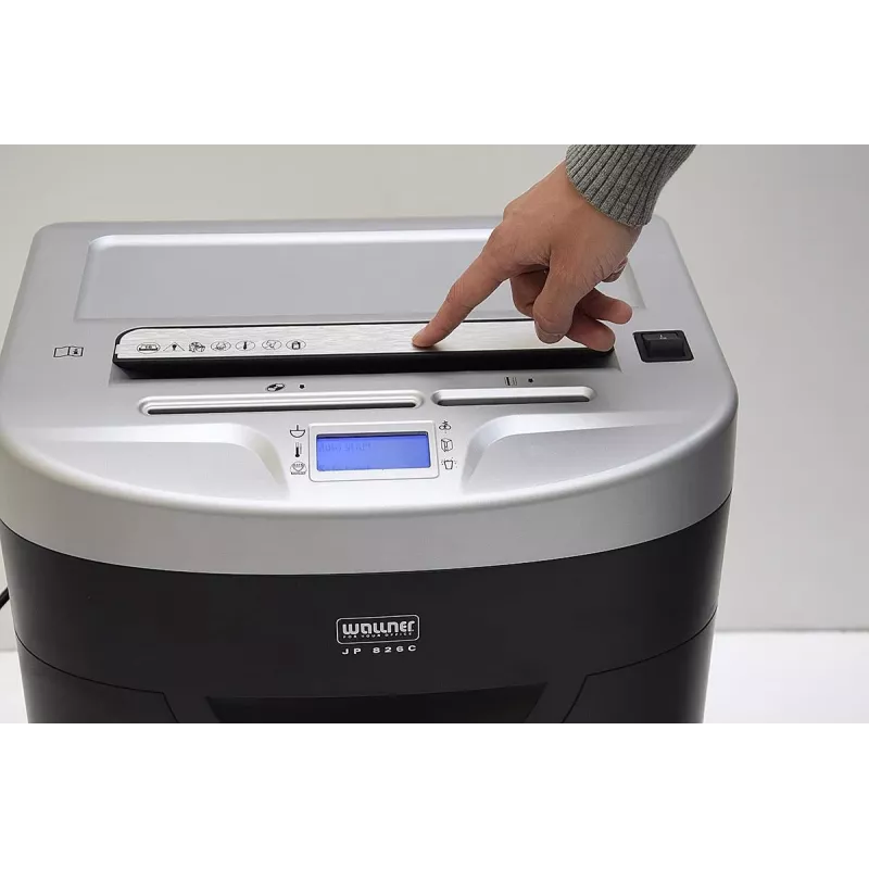 WALLNER Shredder JP 826C Cross-Cut, P-4, 8 Sheets, 15 L, Black