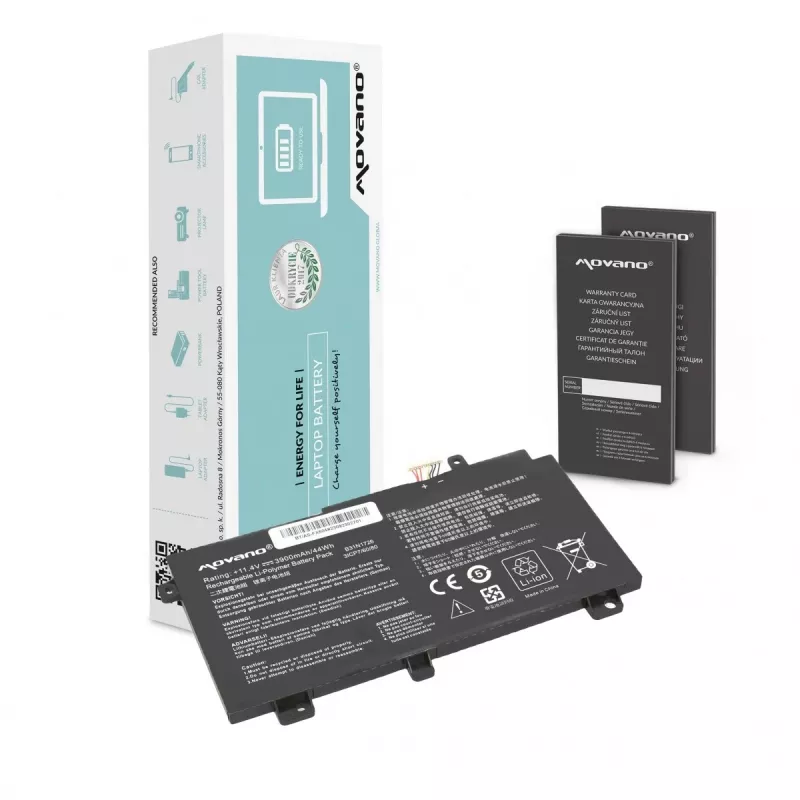 MOVANO Battery B31N1726 for Asus FX504 FX505 FX80G - 3900 mAh (44 Wh)